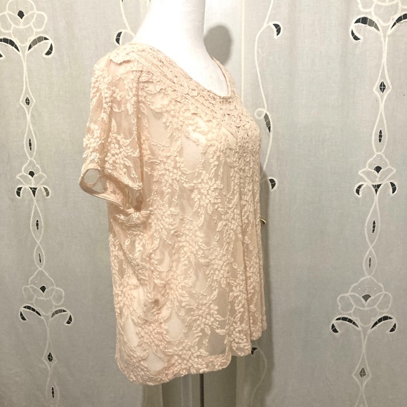 Gorgeous Lacey Light Pink Top, Size M - Picture 3 of 6